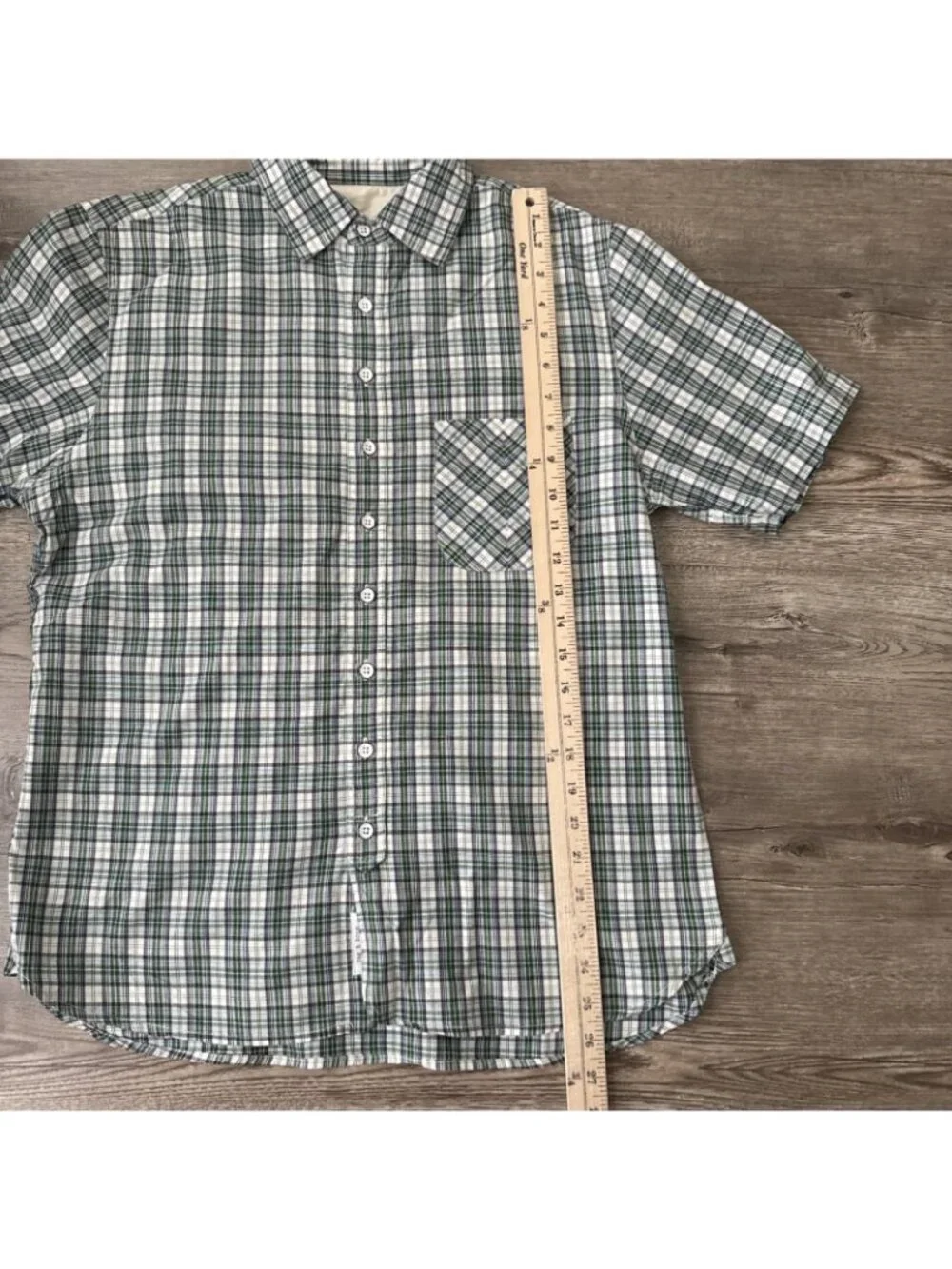 Rag Bone Green Plaid Short Sleeve Button Up Shirt Mens Small - Picture 3 of 8
